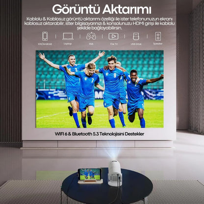 Ambiya - Taşınabilir Sinema Projektörü 4K Ultra HD