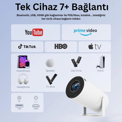 Ambiya - Taşınabilir Sinema Projektörü 4K Ultra HD